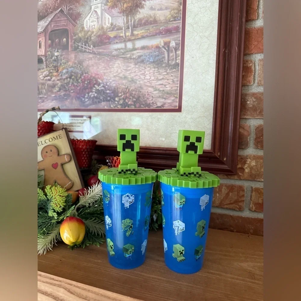 2X Minecraft Creeper Kids Cups